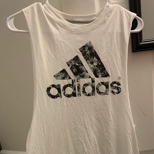 Adidas muscle tank top with sunflowers